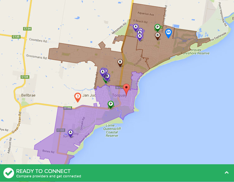 Map of nbn<sup>®</sup> rollout in Torquay